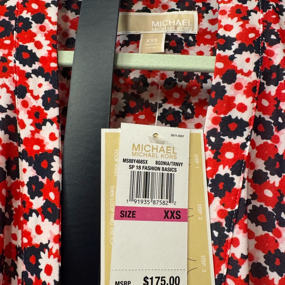 MICHAEL Michael Kors Red and Black Floral Dress Xxs - Picture 4 of 5